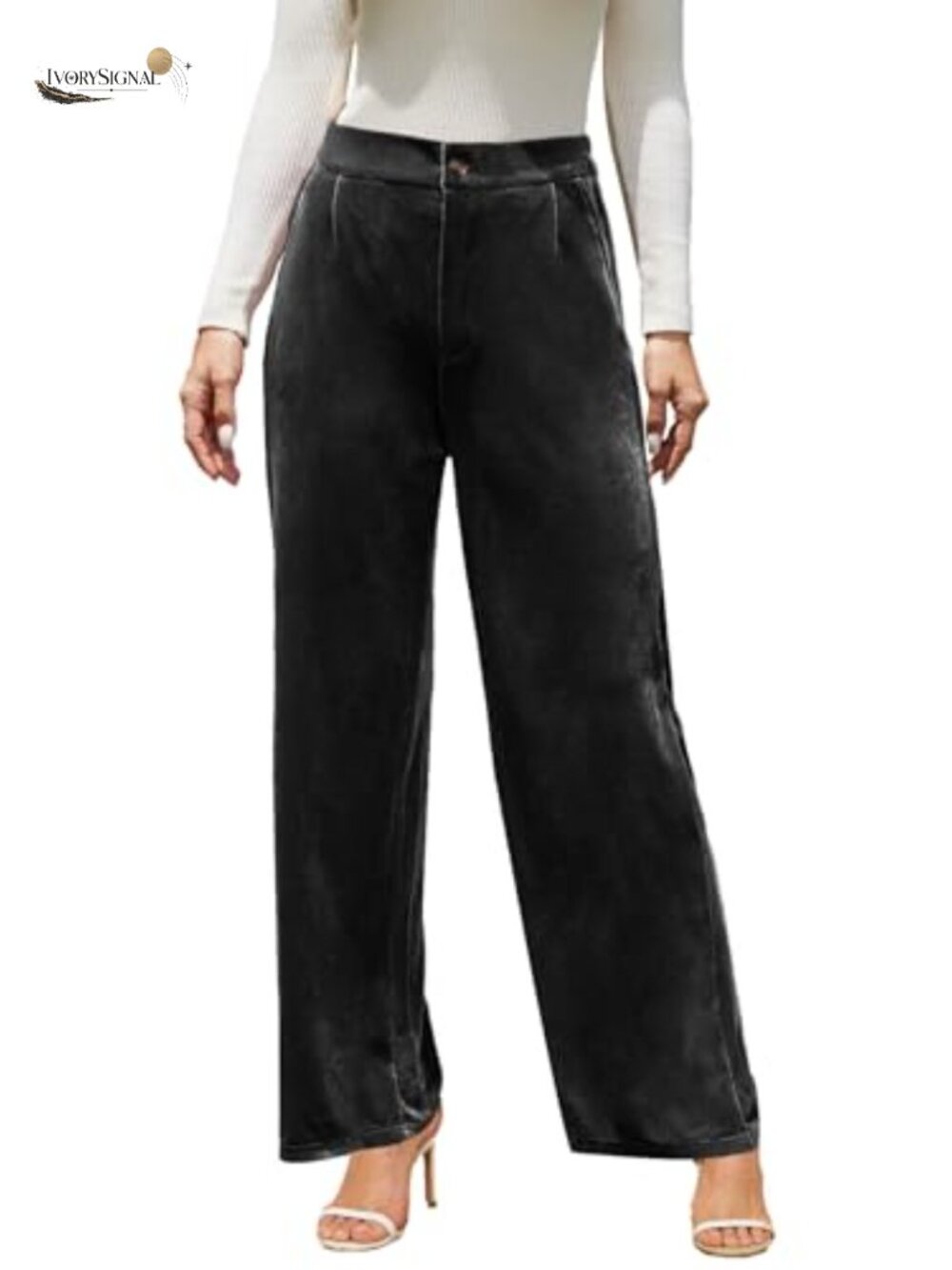 Velvet Wide Leg Palazzo Pants High Waisted Stretchy Dressy